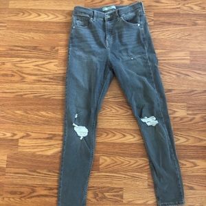 Moto Grey Ripped Jamie Jeans